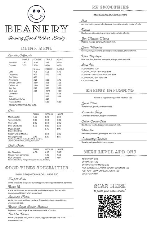 the beanery omaha|the coffee bean menu.